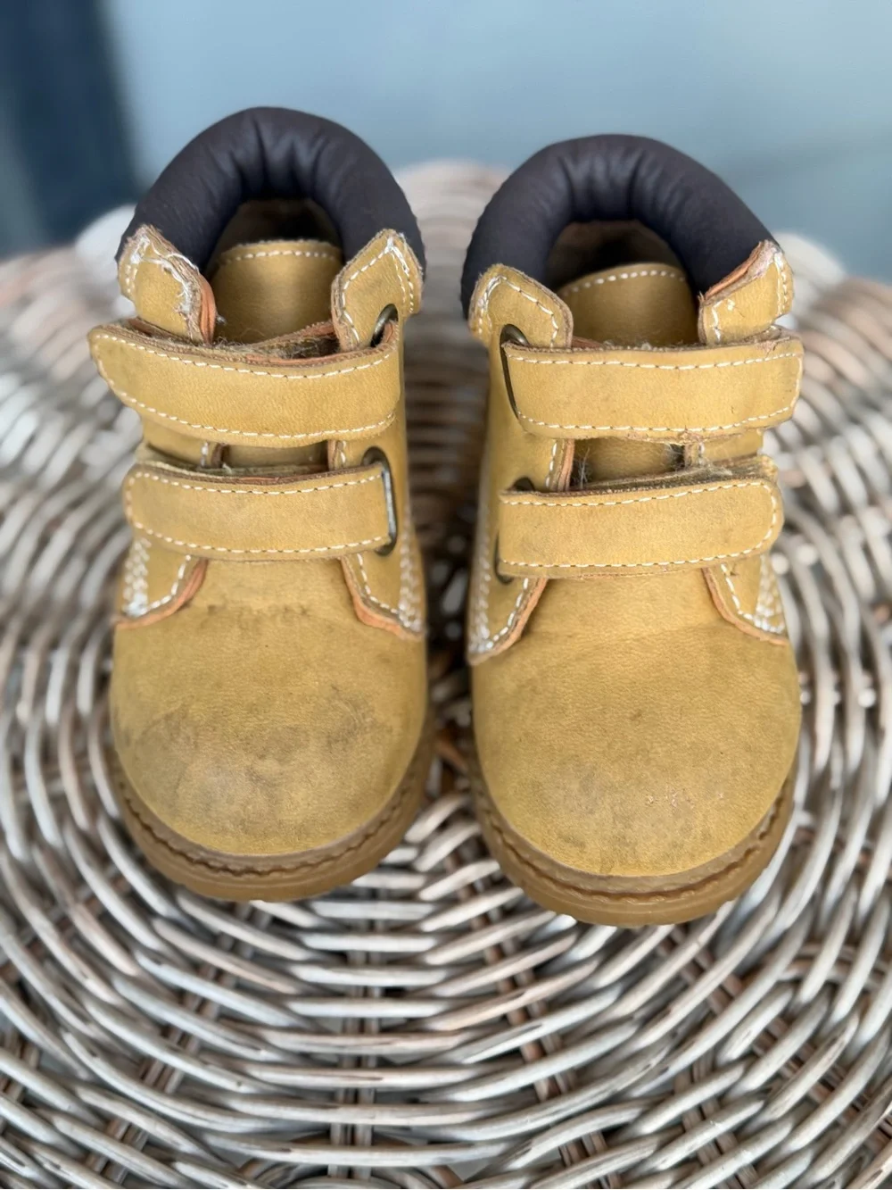 Koala Kids Toddler Wheat Brown Double Strap Ankle Boots Hook & Loop